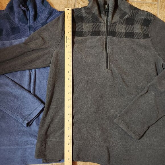 Old Navy Women’s Fleece ½ Zip Pullover Bundle – Size Small – Blue & Grey Plaid - Picture 6 of 9